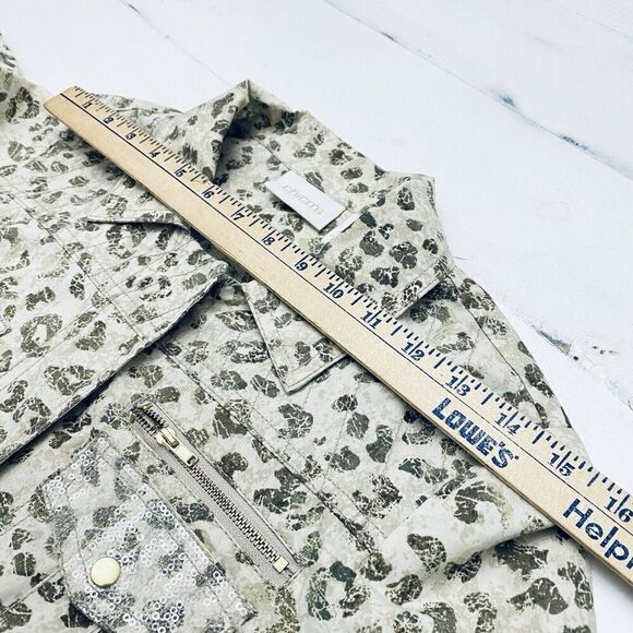 Chicos Absolutely Animal Utility Jacket Cheetah Leopard Cream Full Zip Size 0 XS - Picture 12 of 12